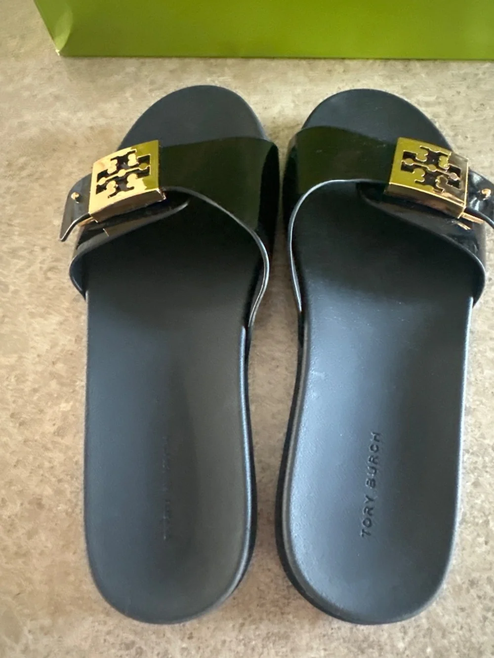 Tory Burch Mellow Slide Gold Buckle